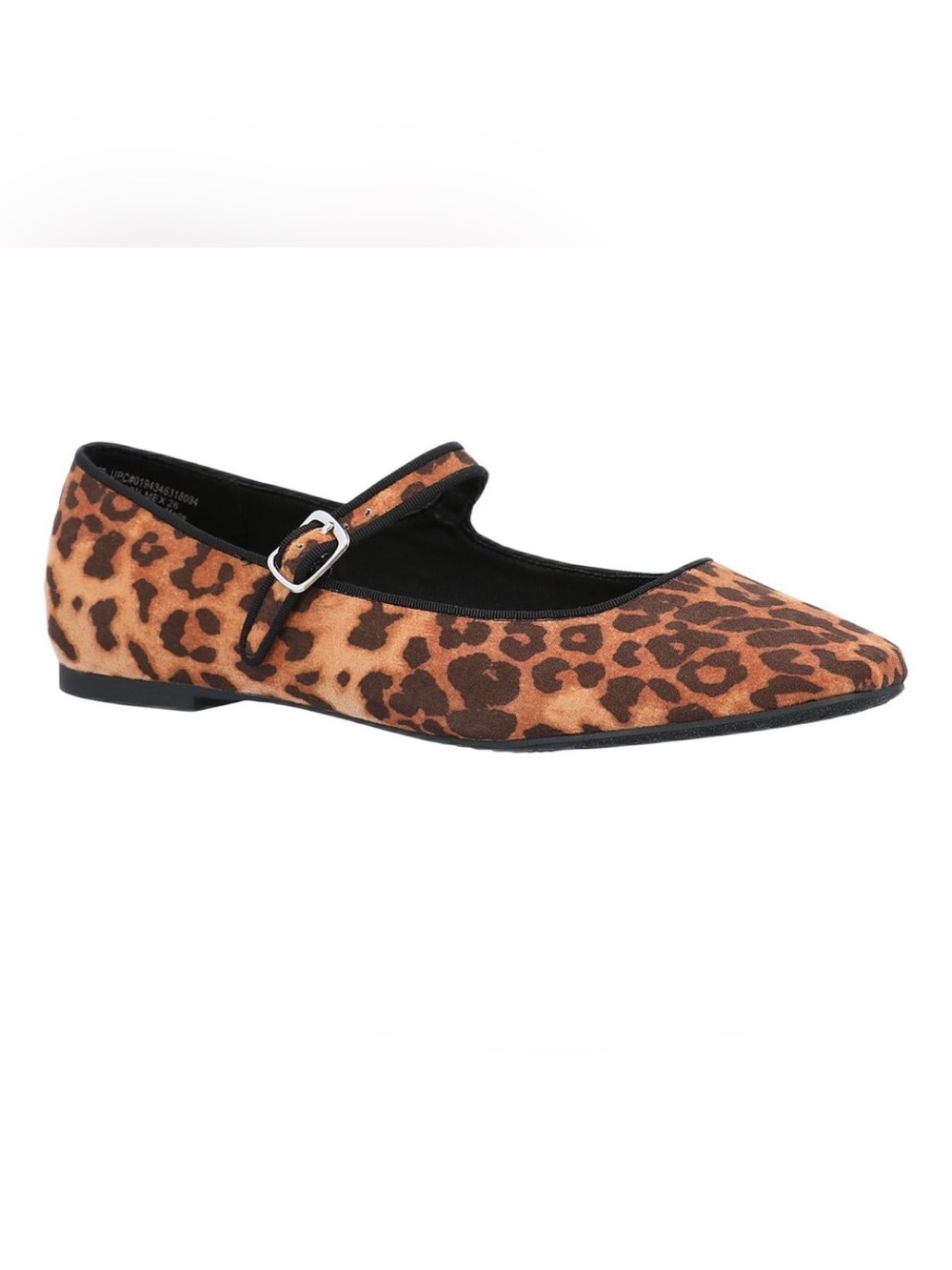 Time and Tru Women’s Mary Jane Leopard Print Faux Leather Flats Size 12 Wide NWT